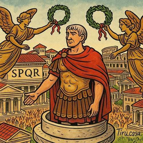 Trajan’s Triumph at the very top of the column