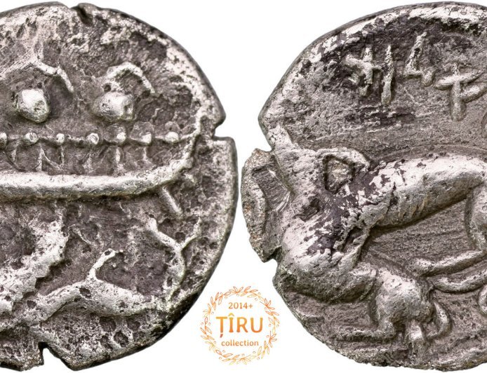333 BCE ║ AR ⅛ Shekel ║ 'Aynel (Enylos) ║ vassal Kingdom of Byblos (Gebal), of Achaemenid Phoenicia ║ HGC 10, 139